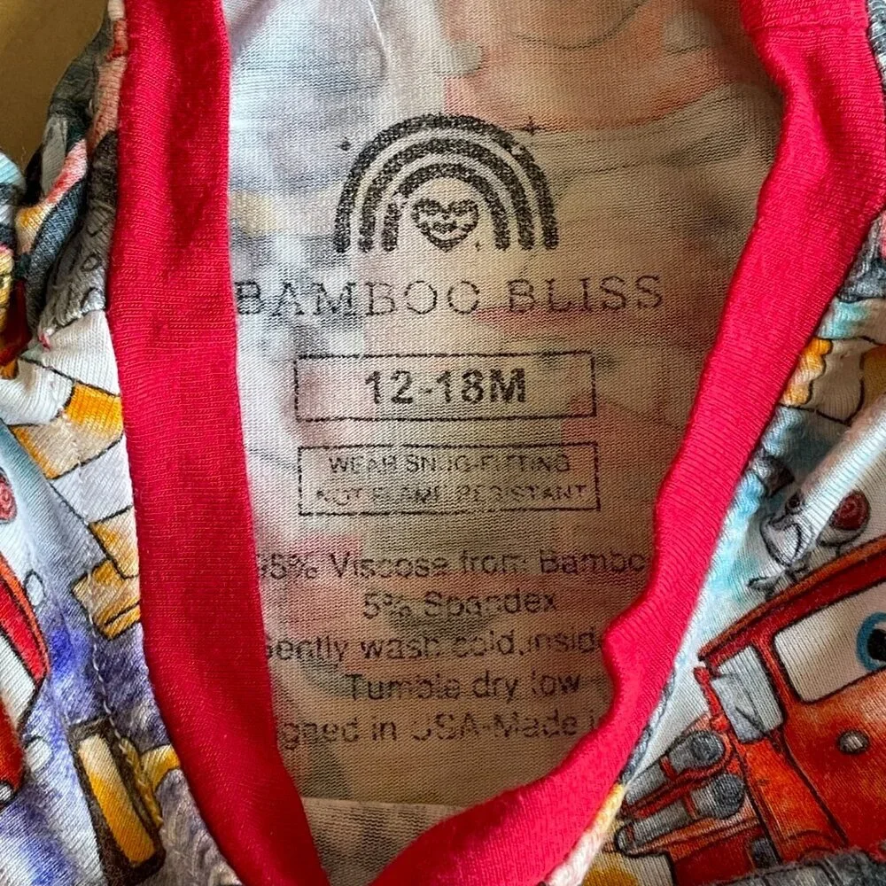 Bamboo Bliss Boutique Disney Cars & 101 Dalmatians PJs Shorts & Top, Sz 12-18 Mo